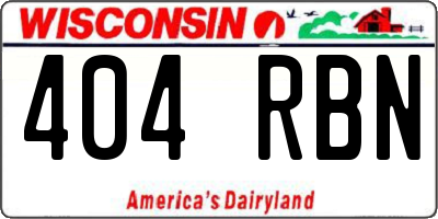WI license plate 404RBN