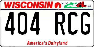 WI license plate 404RCG