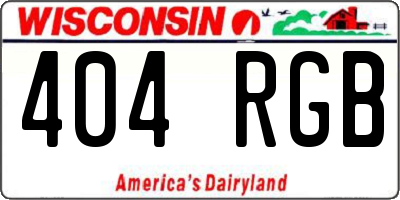 WI license plate 404RGB