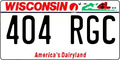WI license plate 404RGC