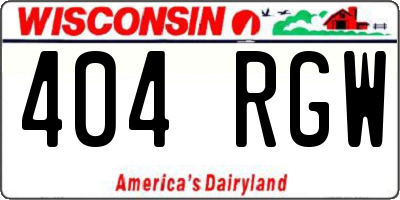 WI license plate 404RGW