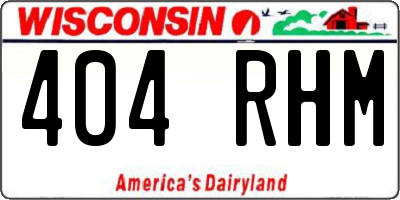 WI license plate 404RHM