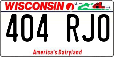 WI license plate 404RJO