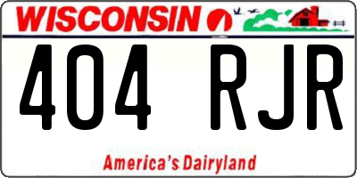WI license plate 404RJR