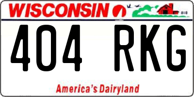WI license plate 404RKG
