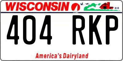 WI license plate 404RKP