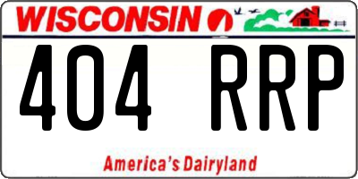 WI license plate 404RRP