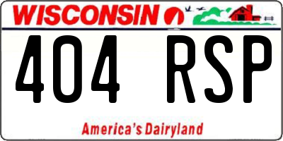 WI license plate 404RSP