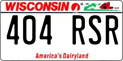 WI license plate 404RSR