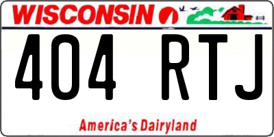 WI license plate 404RTJ
