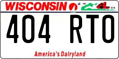 WI license plate 404RTO
