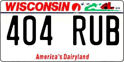 WI license plate 404RUB