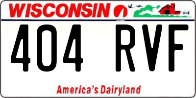 WI license plate 404RVF