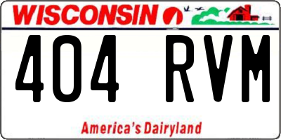 WI license plate 404RVM