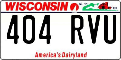 WI license plate 404RVU