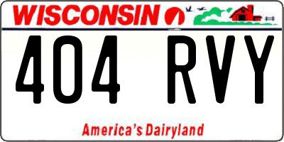 WI license plate 404RVY