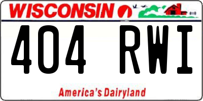 WI license plate 404RWI