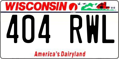 WI license plate 404RWL
