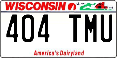 WI license plate 404TMU