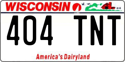 WI license plate 404TNT