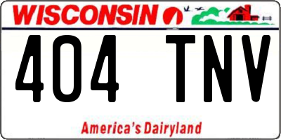 WI license plate 404TNV