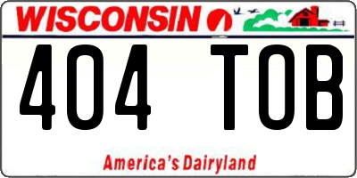 WI license plate 404TOB
