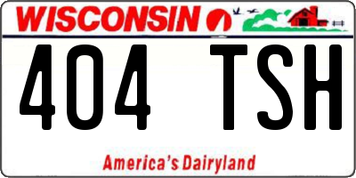 WI license plate 404TSH