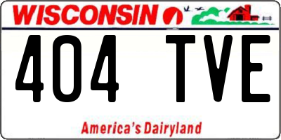 WI license plate 404TVE