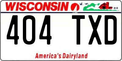 WI license plate 404TXD