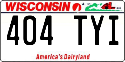 WI license plate 404TYI
