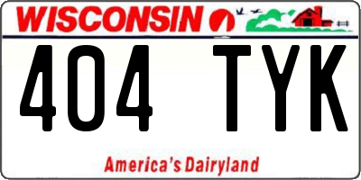 WI license plate 404TYK