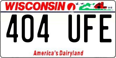 WI license plate 404UFE