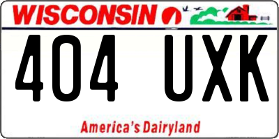 WI license plate 404UXK