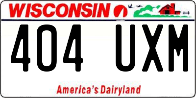 WI license plate 404UXM