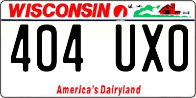 WI license plate 404UXO