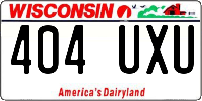 WI license plate 404UXU
