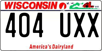 WI license plate 404UXX