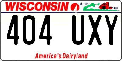 WI license plate 404UXY