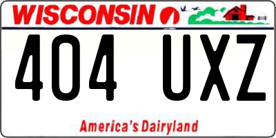 WI license plate 404UXZ