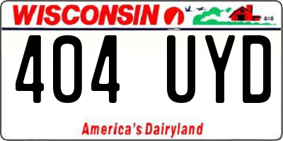 WI license plate 404UYD