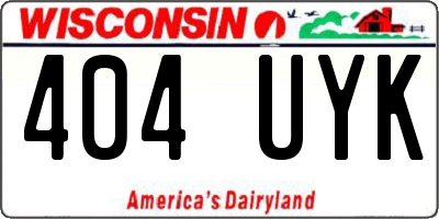 WI license plate 404UYK