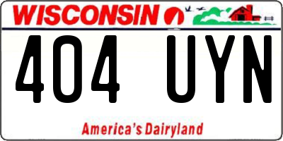 WI license plate 404UYN