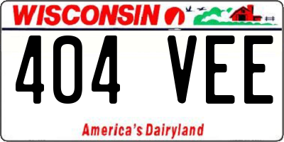 WI license plate 404VEE