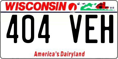 WI license plate 404VEH