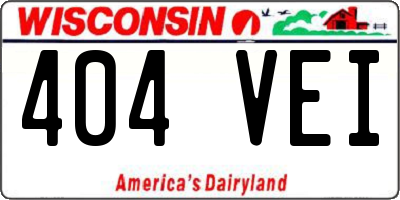 WI license plate 404VEI