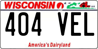 WI license plate 404VEL