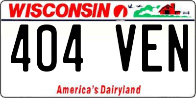 WI license plate 404VEN