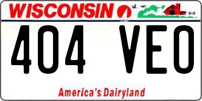 WI license plate 404VEO