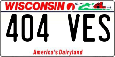 WI license plate 404VES