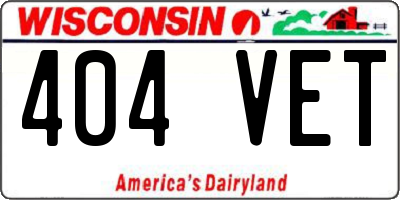 WI license plate 404VET